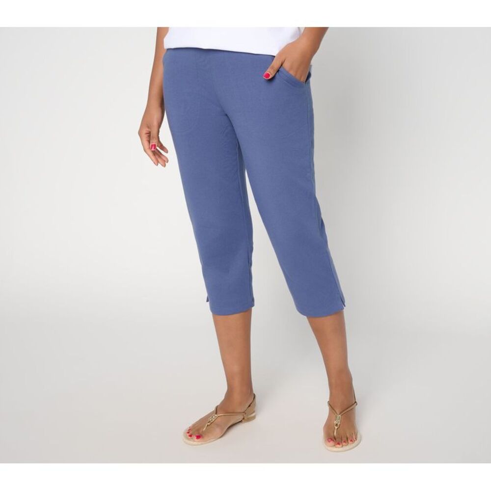 Denim & Co. Women's Pants Sz M Make Your Selection: Reg Duo Capri Blue A740071